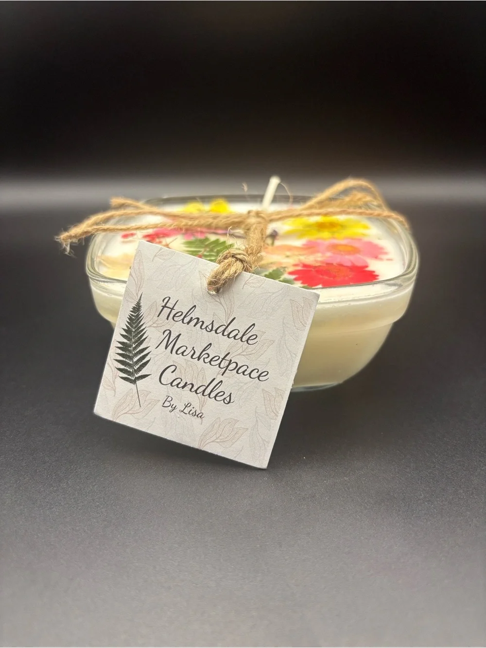 Pressed Flower Soy Candle – Handmade Botanical Candle – Elegant Home Décor Gift